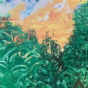 Sunset amid the greenery